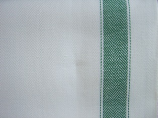 Tessuto per asciugapiatti misto lino - listone - verde