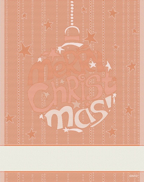 Natale DMC 2012 - asciugapiatti Merry Christmas rosso/ecrù